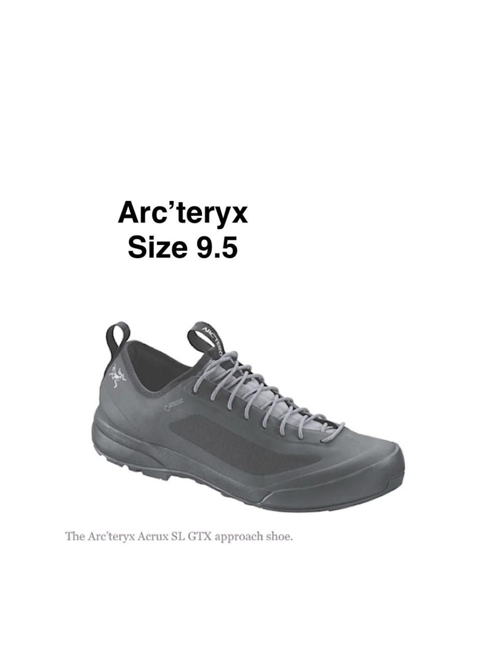 Arc'teryx Acrux SL GTX Approach Shoe Size 9.5 grey black box ⭐️⭐️⭐️⭐️